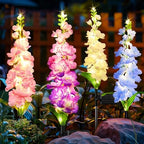 KOOPER Solar Delphinium Flower Lights Outdoor, 8 Pack, 72 LEDs, Waterproof by KOOPER