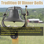 14 Inch Large Cast Iron Farmhouse Dinner Bell - Outdoor Church School Vintage Front Door Bell With Nice and Clear Tone for Outside Farmhouse - Image 3