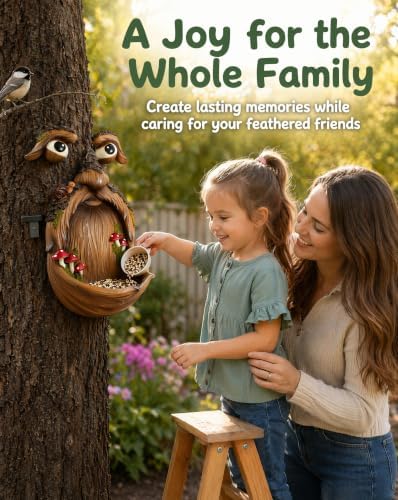 9.9" Tree Faces Decor Outdoor, Bird Feeder, Faces for Trees - Image 3