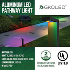 GKOLED 4 Pack Low Voltage Landscape Pathway Light Fixture, 9-15V AC DC Outdoor Walkway Lighting with APP Control, Color Changing Warm White for Yard Lawn, Stake, Die-cast Aluminum Housing - Image 2