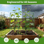 Cucumber Trellis for Raised Bed,U-Shape Garden Trellis for Climbing Plants Outdoor, Metal Arch Vegetables Trellis, Plant Support for Vine (Green, 47.2x47.2 X21.6) - Image 6