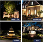 Gardenreet Brass Landscape Lighting - Black Low Voltage Outdoor Spotlights, Wired LED Uplights 12V, Waterproof Spot Lights for Outside Trees Without MR16 Bulb (4 Pack) - Image 5