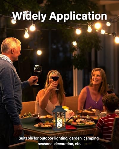 SHYMERY Solar Lanterns Outdoor Waterproof, 14 Inch Outdoor Lanterns with LED Flickering Flameless Candles,2 Pack Hanging Black Lantern Decorative for Patio,Front Porch,Balcony,Outside,Table Decor - Image 6