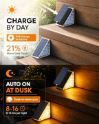 Outdoor Step Lights, 8 Pack IP67 Waterproof Solar Stair Lights, Warm 3000K 13 LED Solar Lights for Steps, Front Steps, Concrete Steps, Porch, Patio, Walkway, Backyard Decor - Image 2