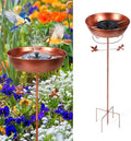 Bird Bath with Solar Fountain Freestanding Birdbaths for Outdoor, Bronze by YAHKBTENBrand