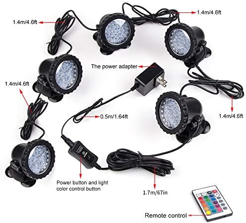SHOYO Pond Lights, Submersible Fountain Lights Colored, 5 Lights - Image 6
