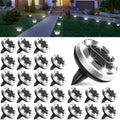 Solar Lights Outdoor Waterproof, 26 Pack 8 LED, Thickened Stainless Steel Ground Light, Solar Garden Lights Landscape Lighting for Patio Pathway Lawn Yard Deck Driveway Walkway, Cool White by Lightkeeys