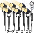 Low Voltage Landscape Lighting 6 Pack, 12V LED Outdoor Landscape Spotlights Outside Graden Pathway Lights, Plug in Spot Lights with Waterproof Transformer for House Yard Flag Tree Lawn Decor by Ucomeuni