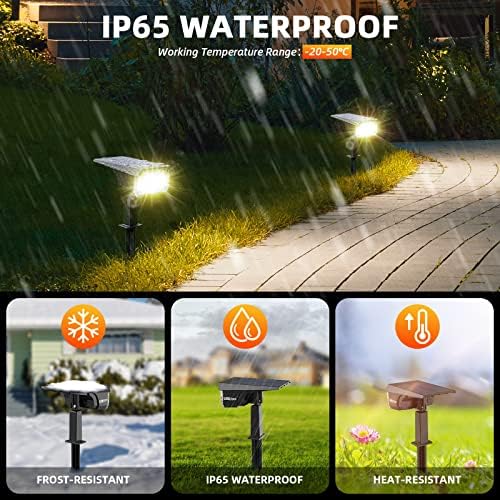 LEREKAM Solar Spot Lights Outdoor Landscape Light, 40 LEDs Solar Landscape Spotlights Outdoor Waterproof Auto On/Off Garden Lights, Outdoor Solar Lights for Yard Palm Tree Driveway Patio Pool - Image 2