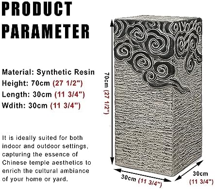 ARCVOX Home Garden Sculpture Columns Pedestal, Faux Stone Finish Floor Ornaments, Landscape Statues for Home Decor, Backyard Decor Pagoda Statue (Size : 27.5in) - Image 7