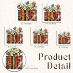 Stack of Book Acrylic Suncatcher Size 12 inches, Bookish Stained Glass Effect Window Hanging Ornament, Garden Decor, Gift for Book Lover Reader Bookworm - Image 3