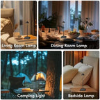 3 Pack Small Black Rechargeable Cordless Table Lamps Dimmable - Image 2