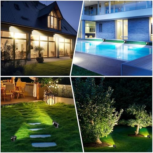 6 Pack RGBW Low Voltage Landscape Lights,12W Color Changing Spotlights | 16 Vivid Colors & Warm White,Memory Function,Dual Remotes,IP65 Waterproof Aluminum,Ideal for Trees,Garden & Holiday decor - Image 6
