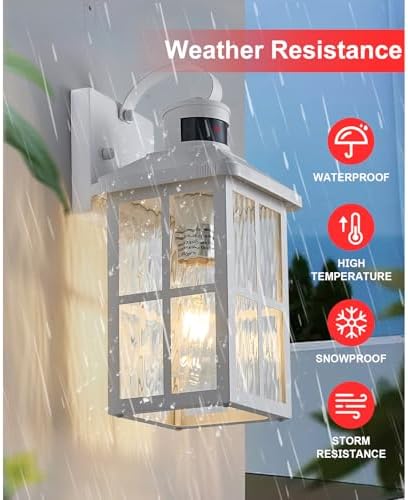 2 Pack Motion Sensor Porch Light Dusk to Dawn Outdoor Wall Light - Image 4