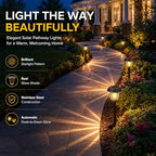 DERAYSION Solar Pathway Lights Outdoor Metal Glass Solar Lights Outdoor - Image 5