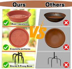 Bird Bath for Outside, 40In Freestanding Birdbaths & Feeder, Brown - Image 4