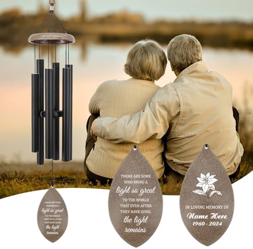 Sympathy Wind Chimes Deep Tone, 36inch Personalized Wind Chimes, Memorial Gifts Wind Chime, in Loving Memory of Mom/Dad/Husband, Customized Gifts Wind Chime - Image 2