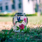Mason Jar Solar Lights LED Hanging Lanterns Outdoor Table Lamps Garden Lawn Patio Yard Decorations Ornaments Hummingbird Warm White - Image 6