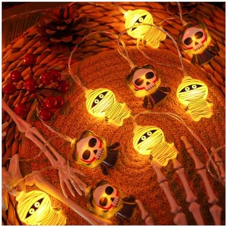 CAKERS Creative Halloween Fairy Lights|Warm White Light Novelty String Lights|Led Hanging Copper Wire Lights|Night Lamps for Party Home Office Decor,K,3m(9.8ft)-20LED-Battery by CAKERS