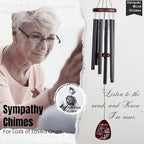 Memorial Wind Chimes for Loss of Loved One, Windchimes in Memory of a Loved One, Sympathy Gift Baskets, Bereavement Condolence Gifts, Memorial Gifts for Loss of Mom, 32" Sympathy Butterfly, Black - Image 5