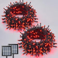 QITONG Solar Halloween Lights, 2 Pack Each 66ft 200 LED Halloween led Lights Outdoor Waterproof, 8 Modes Green Wire Twinkle Lights for Outside by QITONG