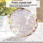 Clear Glass Crystal Ball Prism Suncatcher Rainbow Maker, Sphere Faceted Gazing Ball for Window, Feng Shui, Home Office Garden Decoration (120mm/4.72inch) - Image 2
