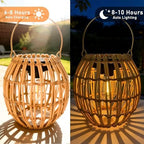 Solar Lanterns Outdoor Waterproof, Rattan Solar Outdoor Lanterns 2 Pack - Image 4