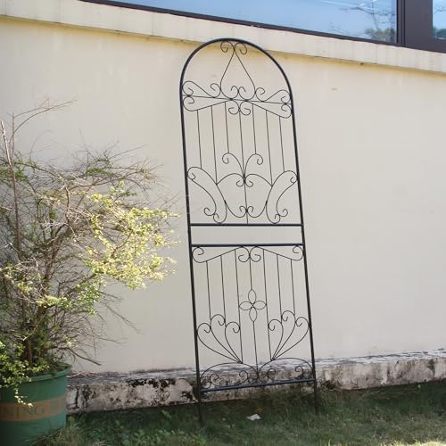 Metal Trellis 82.7" H x 26.7" W Powder-Coated Black Attractive Plant Support Garden Trellis Stylish Garden Addition Lattice Outdoor Yard Décor Roses Vine Ivy Clematis Trellises Black 1 Pack - Image 6