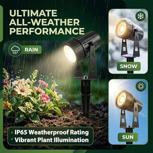 Smart Low Voltage Landscape Lights, Bluetooth Landscape Lighting, RGB Warm White LED Spotlights APP Control, 24V Outdoor Yard Spot Lights with Spike Stand, Waterproof Garden Light Music Sync - Image 4