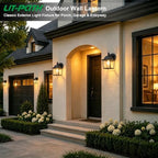 LIT-PaTH Outdoor Wall Light Fixture, Antirust Aluminum Glass, Black 2 Pack - Image 7