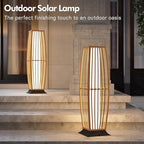 Grand patio Solar Outdoor Floor Lamp, Waterproof Wicker Boho Patio Lantern with Warm LED Light, Cordless Solar Standing Light for Porch, Deck, Garden & Poolside Decor, Large Taurus - Image 2