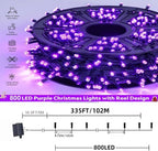 335FT 800 LED Solar Purple Halloween Lights - Image 3