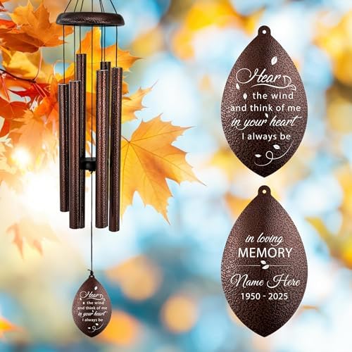 ASTARIN Sympathy Wind Chimes Custom, Personalized Dragonfly Wind Chimes Sympathy Gifts for Remembrance, Bereavement Gifts for Men in Memory Wind Chime, 36 inch Windchime(Produced in Texas) - Image 7