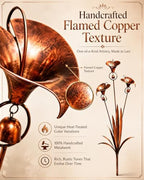 2026 Flamed Copper Three Calla Lilies Garden Stake with Bells, Handmade Metal Flower Rain Catcher Art Decor, Weatherproof Outdoor Yard Sculpture for Lawn, Patio and Pathway Decoration - Image 3