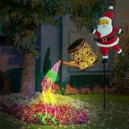 Christmas Solar Kettle Lights Garden Lawn Decorative Lights, 2026 New Hanging Metal Solar Santa Claus Watering Can with LED Light (Warm) - Image 3