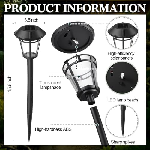 Tuanse 20 Pack Solar Pathway Lights Outdoor - Waterproof LED Bulk Solar Landscape Walkway Lights for Yard Garden Patio Lawn Decoration(White Light) - Image 2