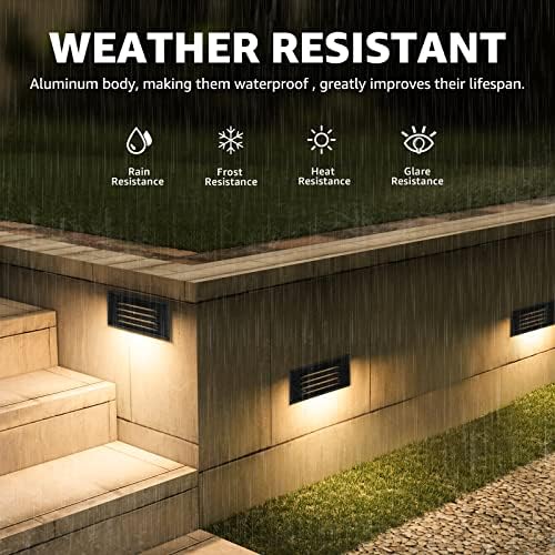 SUNVIE 8-Pack Low Voltage Step Lights 5W 6in Outdoor Black Cast-Aluminum - Image 4