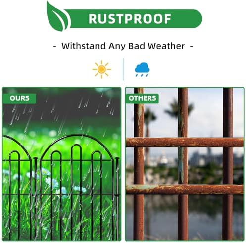 28ft in x 22in Decorative Garden Fence, 26 Pack Arched No Dig Animal Barrier Fence for Dog Rabbit, Garden Edging Border, Rustproof Metal Ground Stake Border for Outdoor Yard Patio Decor - Image 5
