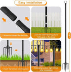 LETIANPAI 10Ft String Light Poles 6 Pack,Light Poles for Outside Lights,Outdoor with Fence Brackets Hanging Lights,Metal Stand Deck Patio Backyard - Image 7