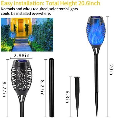EOYIZW Solar Lights Outdoor, 12 Pack Blue Solar Torch Light - Image 2