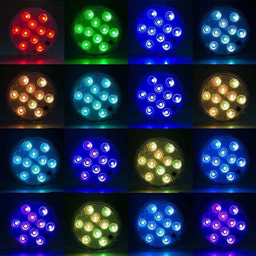 RGB Submersible Led Lights Battery Operated Underwater Spot Lights with Remote Outdoor Vase Bowl Pond Garden Party Decoration(1 Controller 9 Lamp) - Image 4