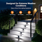 6-Pack Solar Step Lights, Waterproof, Cool White Dual-Sided Glow - Image 2