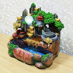 Wind Water Creative Decoration Statue,Resin Tabletop Water Fountain,Indoor and Outdoor Waterfall,Electric Portable Little Fake Mountain with Rotating Ball Decoration Gift-Flowing Water Swings 1 - Image 4