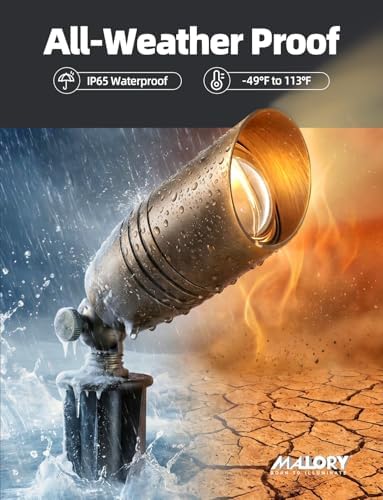 MALORY Solid Brass Landscape Spotlight 1-Pack with 5W MR16 Bulb(S02) - Image 3