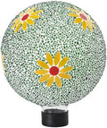 VCUTEKA Gazing Ball, 8" Glass Gazing Balls Sphere for Garden Lawn Outdoor Ornament Yard Decorative, Daisy by VCUTEKA
