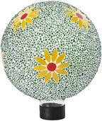 VCUTEKA Gazing Ball, 8" Glass Gazing Balls Sphere for Garden Lawn Outdoor Ornament Yard Decorative, Daisy by VCUTEKA
