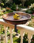 Deck Mounted Bird Bath with Adjustable Clamp, Removable Metal Bowl - Image 3