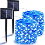 BHCLIGHT Solar String Lights Outdoor, 2Pack 144FT 400LED Fairy Lights, Blue by BHCLIGHT