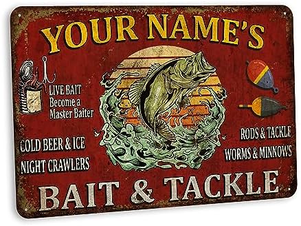 Fishing Décor For Home Personalized Fishing Sign Bait & Tackle Custom Fishing Décor Rustic Cabin Décor Lake House Wall Art Garage Décor Gifts for Him 108122002068 by ChicoCreekSigns