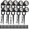 10-Pack Voltage Landscape Lighting with Spike and Connector by LIGHTUPYOURLIFE